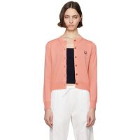 Maison Kitsune Pink Bold Fox Head Patch Regular Cardigan 251389F095005