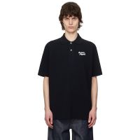 Black Maison Kitsune Handwriting Comfort Polo 251389M212008