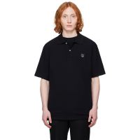Maison Kitsune Black Bold Fox Head Patch Comfort Polo 251389M212012