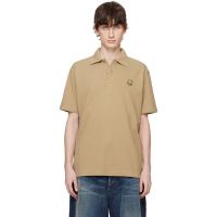 Maison Kitsune Khaki Bold Fox Head Patch Comfort Polo 251389M212030