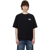 Maison Kitsune Black Handwriting Embroidery Oversize T-shirt 251389M213005