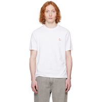 Maison Kitsune White Chillax Fox Patch Regular T-shirt 251389M213017