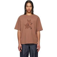 Maison Kitsune Brown Speedy Fox Print Oversize T-shirt 251389M213025