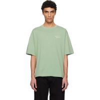 Green Maison Kitsune Handwriting Embroidery Oversize T-shirt 251389M213033
