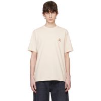 Maison Kitsune Beige Speedy Fox Patch Comfort T-shirt 251389M213044