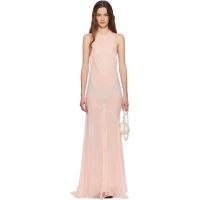 Simone Rocha Pink Bow Detail Halter Maxi Dress 251405F055001
