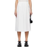 Simone Rocha White Bow Slit Column Midi Skirt 251405F092014