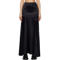 Simone Rocha Black Long Slit Bias Cut Maxi Skirt 251405F093000