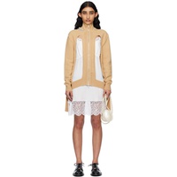 Simone Rocha Beige Embellished Window Zip-Up Cardigan 251405F095001