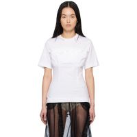 Simone Rocha White Balconette Bust Detail T-shirt 251405F110023