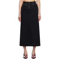Loulou de Saison Black Rona Denim Maxi Skirt 251473F093003