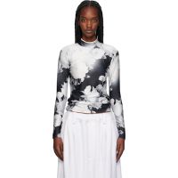 Meryll Rogge Black & White Long Sleeve Piping Turtleneck 251512F099000