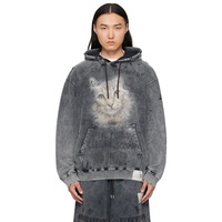 Maison MIHARA YASUHIRO Black Bleached Cat Print Hoodie 251551M202006