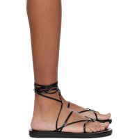 Ancient Greek Sandals Black String Flip Flops 251674F124081