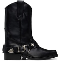 Toga Virilis SSENSE Exclusive Black Hard Leather Boots 251688M228001