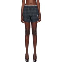 Martine Rose Navy & Green Tailored Gym Shorts 251892F088005