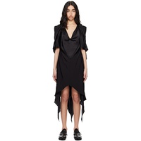 Kiko Kostadinov Black Fornax Draped Midi Dress 251985F054003