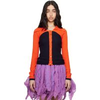 Kiko Kostadinov Navy & Orange Rover Knit Cardigan 251985F095001