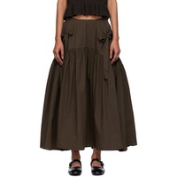 Cecilie Bahnsen Brown Justice Midi Skirt 252002F092002
