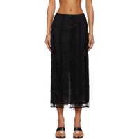 Cecilie Bahnsen Black Ocean Midi Skirt 252002F092004