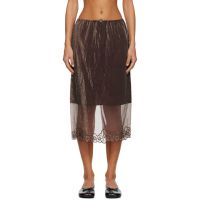 Cecilie Bahnsen Brown Bria Midi Skirt 252002F092008