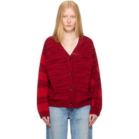 The Elder Statesman Red Stripe Polka Dot Swan Cardigan 252014F095001