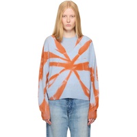 The Elder Statesman Blue & Orange Mythic Tranquility Crew Sweater 252014F096003