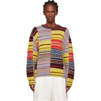 The Elder Statesman Multicolor Patchwork Scrap Crew Sweater 252014F096007