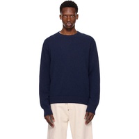 The Elder Statesman Navy Simple Crew Sweater 252014M201007