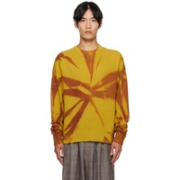 The Elder Statesman Yellow Mythic Tranquility Crew Sweater 252014M201009