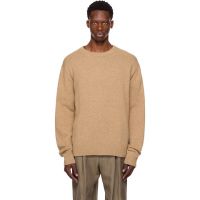 The Elder Statesman Tan Simple Crew Sweater 252014M201010