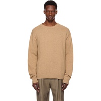The Elder Statesman Tan Simple Crew Sweater 252014M201010