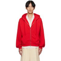The Elder Statesman Red Daily Zip Hoodie 252014M202008