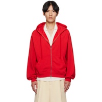 The Elder Statesman Red Daily Zip Hoodie 252014M202008
