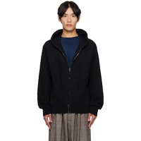 The Elder Statesman Black Nora Lite Check Zip Hoodie 252014M202009