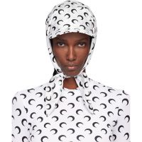 Marine Serre White Moon Silk Veiled Cap 252020F016000