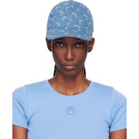 Marine Serre Blue Moon Laser Denim Baseball Cap 252020F016005