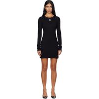 Marine Serre Black Moon Logo Ribbed Jersey Minidress 252020F052002