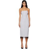 Marine Serre White Recycled Moon Jersey Bustier Midi Dress 252020F054009