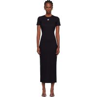 Marine Serre Black Moon Logo Ribbed Jersey Tube Maxi Dress 252020F055000