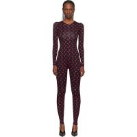 Marine Serre Black Moon Printed Jersey LS Jumpsuit 252020F070003