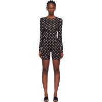 Marine Serre Black Recycled Moon Jersey Short Catsuit 252020F070007