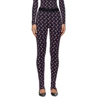 Marine Serre Black Recycled Moon Jersey Stirrup Leggings 252020F085013