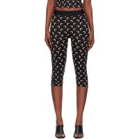 Marine Serre Black Recycled Moon Jersey Capri Leggings 252020F085017