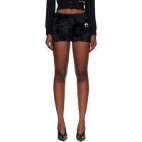 Marine Serre Black Wild Fluffy Knit Shorts 252020F088003