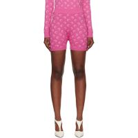 Marine Serre Pink Moon Jacquard Knit Shorts 252020F088004