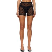 Marine Serre Black Recycled Mesh Flock Shorts 252020F088005