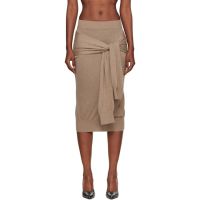 Marine Serre Beige Hybrid Knit Wrapped Midi Skirt 252020F092002