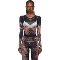 Marine Serre SSENSE Exclusive Black Wet Nuisette Printed Jersey LS T-shirt 252020F110021