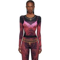 Marine Serre Red & Black Wet Nuisette Printed Jersey LS T-shirt 252020F110036